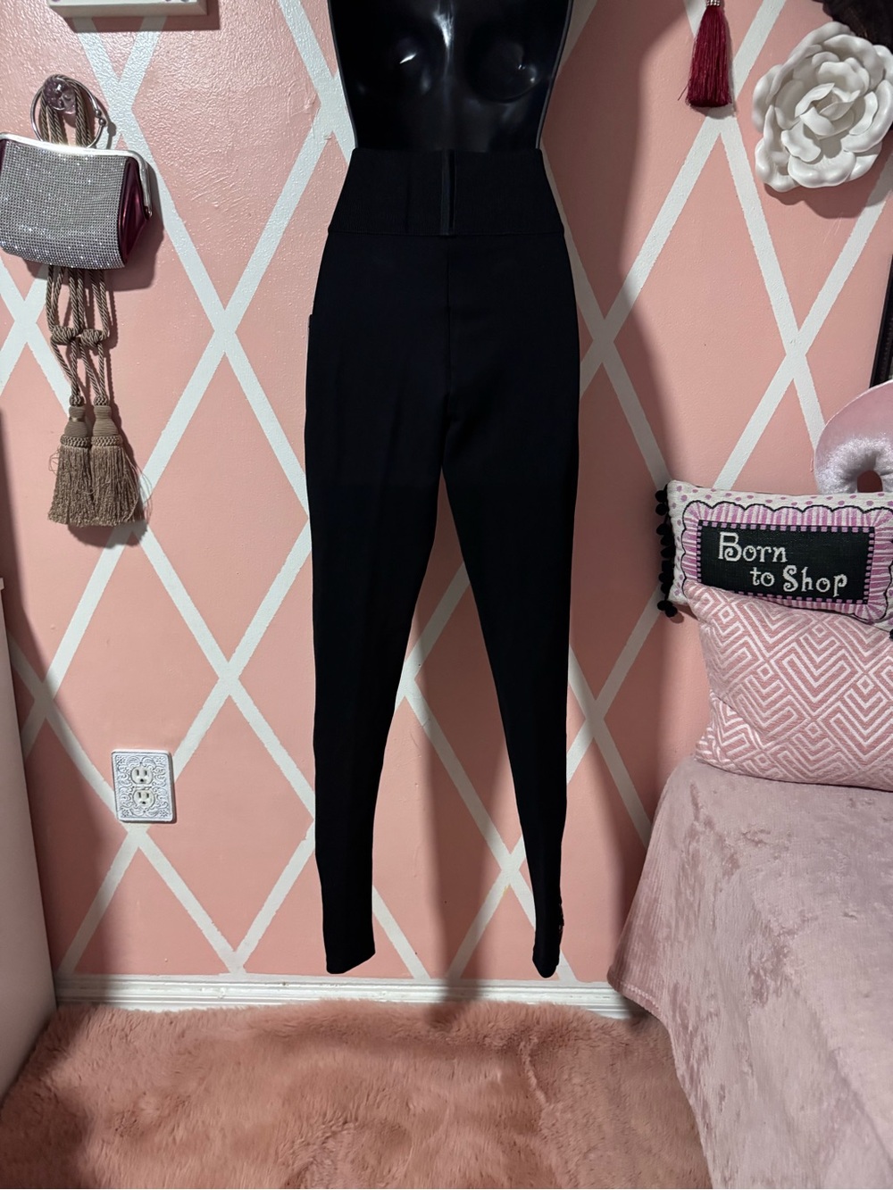 Peter Nygard Red Plaid Black Slims Footless Tights
